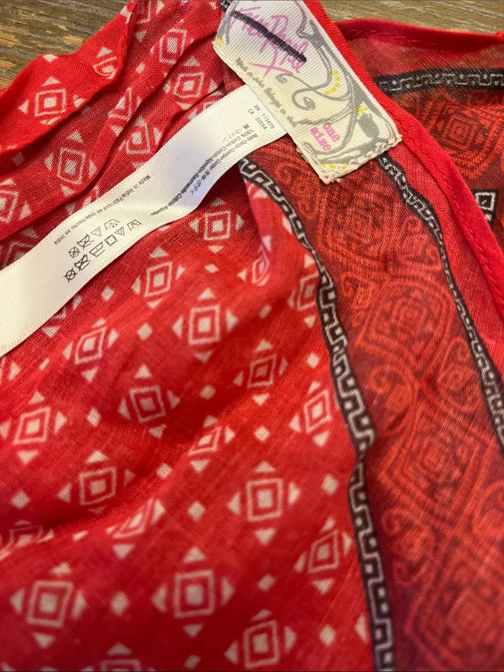 Free People Bridgette Bandana - Classic Red New